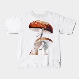 Amanita muscaria, Toadstool, Fly agaric, vintage illustration Kids T-Shirt